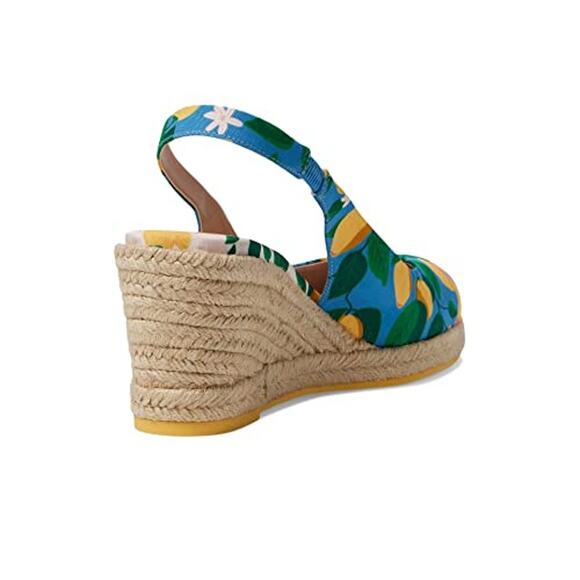 NWT Cole Haan Cloudfeel Espadrille Wedge Slingback, Azure Lemon, 8.5 B - Picture 3 of 5